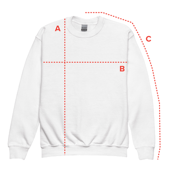 Sweatshirt measurement diagram